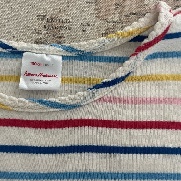 HA Rainbow Colorful Striped Kids Basics T-Shirt Short Sleeve Size 12 - Picture 2 of 3